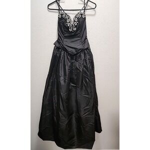 Vtg Women's Jessica‎ Mcclintock Gunne Sax Prom Dress Black Sz 5/6 Whimsigoth